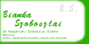 bianka szoboszlai business card